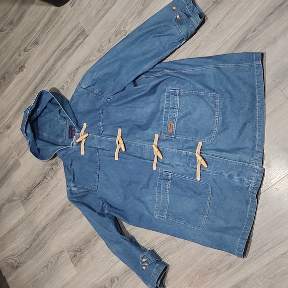 Denim & Co. Nautical Toggle Button Denim Coat/Jacket - Picture 1 of 10